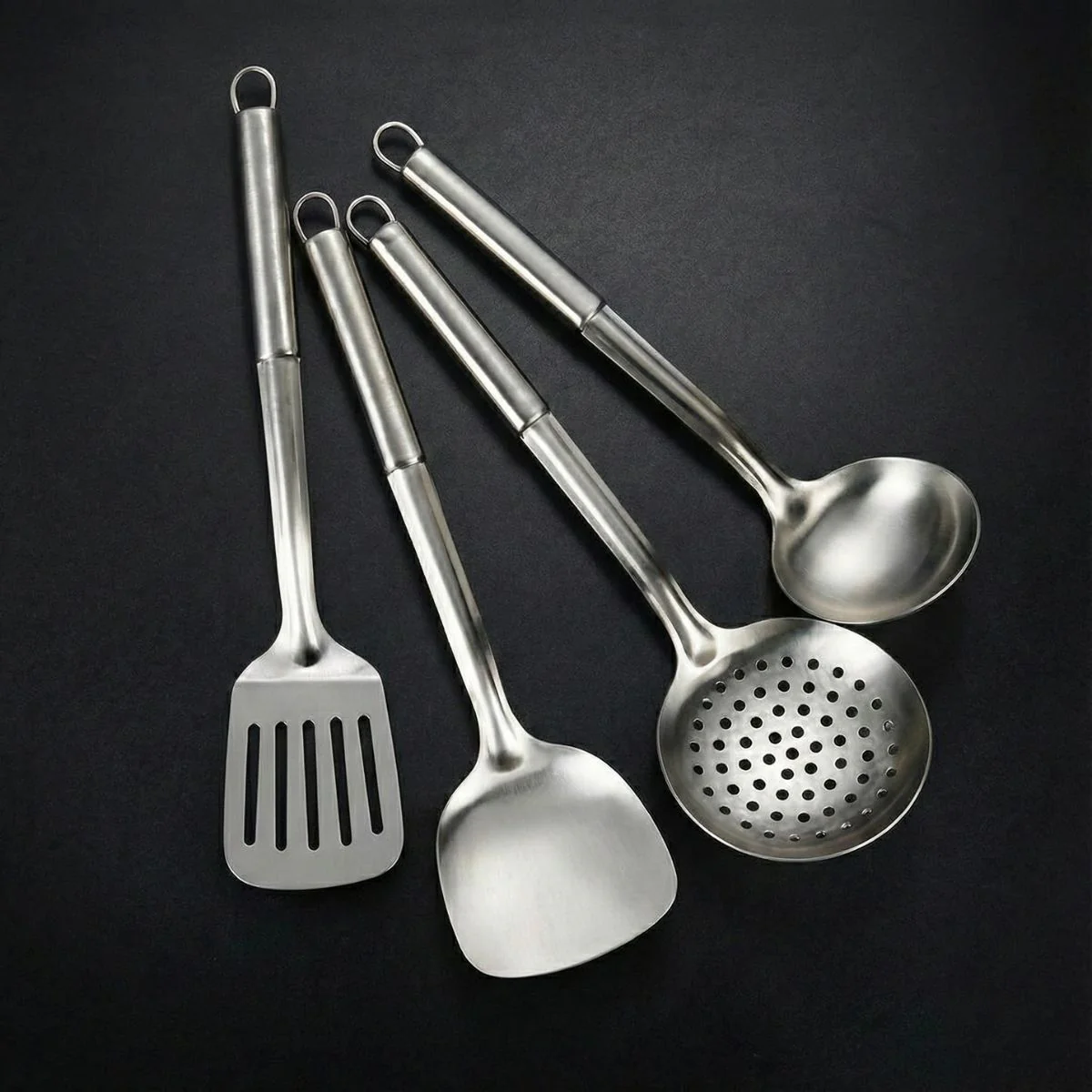 Hand-Hammered Titanium Pan & Sauté Set with Walnut Board and Utensils - Image 5