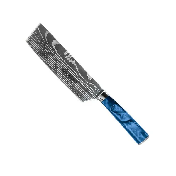 Japanese Damascus Knife Set – 8-Piece Balanced Profile - Image 10