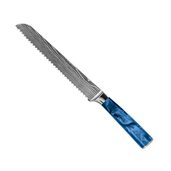 Japanese Damascus Knife Set – 8-Piece Balanced Profile - Image 9