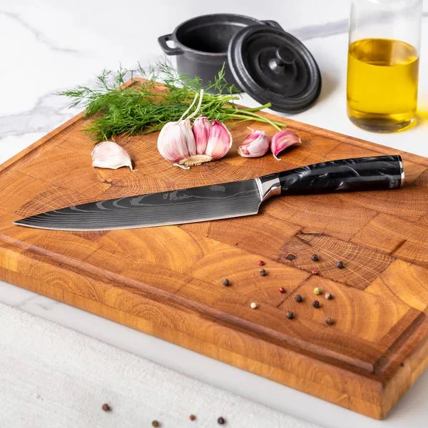 Premium Japanese Damascus Knife Set – 8-Piece Precision Collection - Image 3
