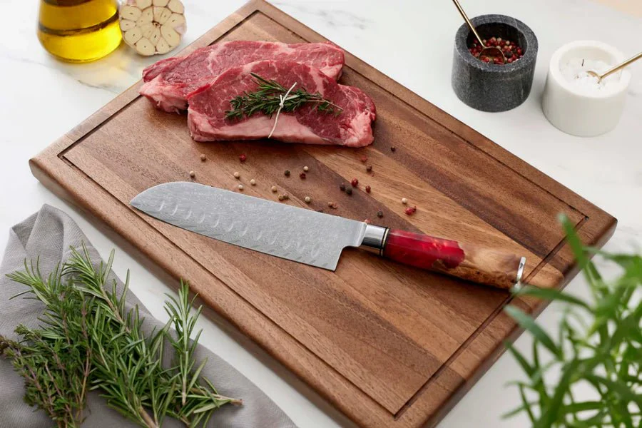 Japanese Damascus Shinku Santoku Knife – 6.9-Inch (17.6 cm) Precision Blade - Image 4