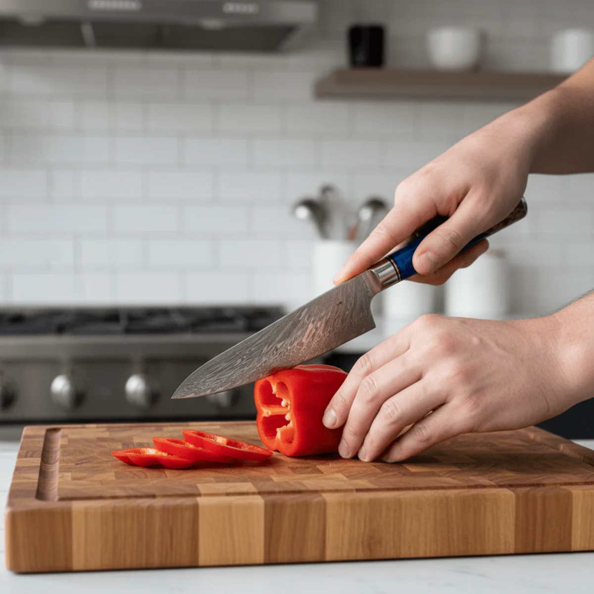Japanese-Style Hammered Chef’s Knife – 7.9 inch (20 cm) Precision Blade - Image 4