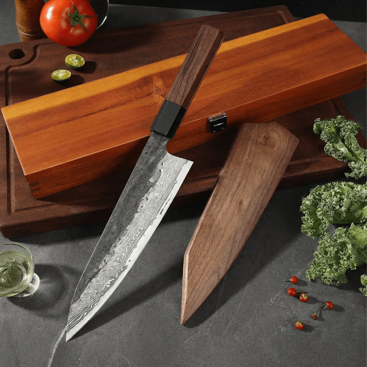 Kiritsuke Knife – Stainless Steel Blade, Ironwood Handle, 8.5 inch (21.5 cm) - Image 4